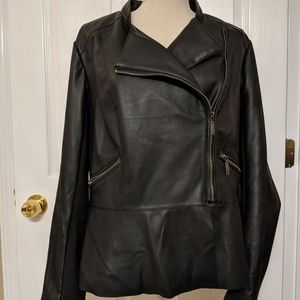 Lane Bryant Black Faux Leather Moto Jacket